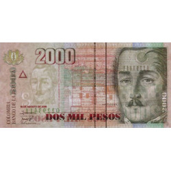 Colombie - Pick 457j - 2'000 pesos - Sans série - 19/08/2009 - Etat : NEUF