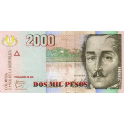 Colombie - Pick 457q - 2'000 pesos - Sans série - 17/08/2012 - Etat : NEUF