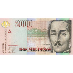 Colombie - Pick 457t - 2'000 pesos - Sans série - 30/07/2014 - Etat : NEUF