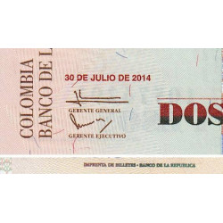 Colombie - Pick 457t - 2'000 pesos - Sans série - 30/07/2014 - Etat : NEUF