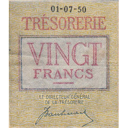 Belgique - Pick 132a - 20 francs - Série A03 - 01/07/1950 - Etat : TB