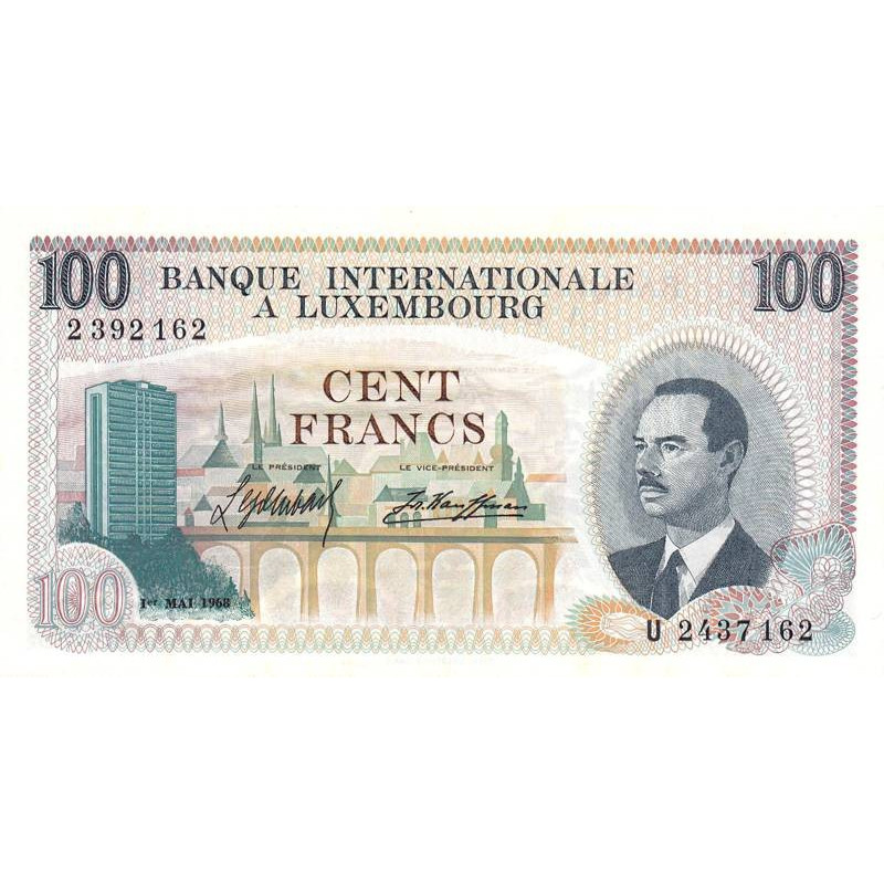 Luxembourg - Pick 14 - 100 francs - Série U 2437 - 01/05/1968 - Etat : SUP+