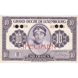 Luxembourg - Pick 44s - 20 francs - Série A - 1944 - Spécimen - Etat : pr.NEUF