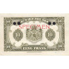 Luxembourg - Pick 44s - 10 francs - Série A - 1944 - Spécimen - Etat : pr.NEUF