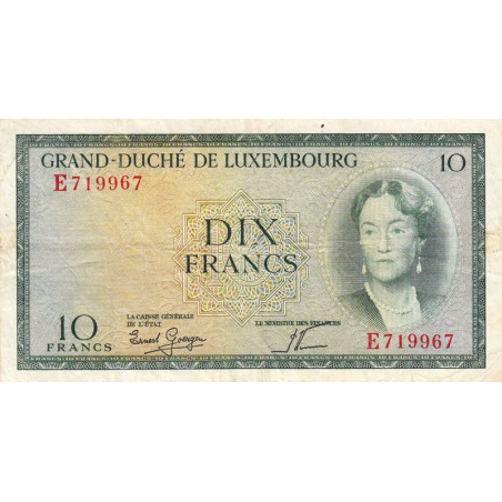 Luxembourg - Pick 48a_2 - 10 francs - Série E - 1959 - Etat : TB+