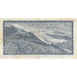 Luxembourg - Pick 54a - 20 francs - Série F - 07/03/1966 - Etat : TB