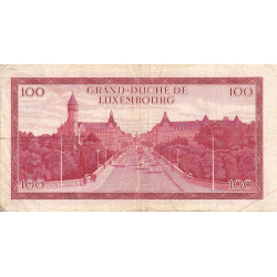 Luxembourg - Pick 56a - 100 francs - Série B - 15/07/1970 - Etat : TB