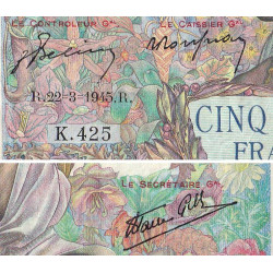 F 47-18 - 22/03/1945 - 5000 francs - Empire Français - Série K.425 - Etat : TTB