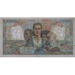 F 47-18 - 22/03/1945 - 5000 francs - Empire Français - Série K.425 - Etat : TTB