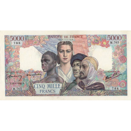 F 47-32 - 28/06/1945 - 5000 francs - Empire Français - Série M.765 - Etat : SUP