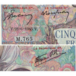 F 47-32 - 28/06/1945 - 5000 francs - Empire Français - Série M.765 - Etat : SUP