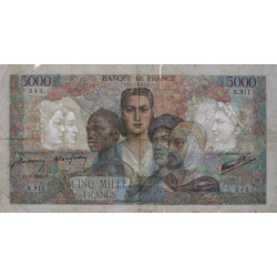 F 47-38 - 11/08/1945 - 5000 francs - Empire Français - Série N.911 - Etat : TB-