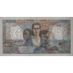 F 47-42 - 06/09/1945 - 5000 francs - Empire Français - Série Z.1036 - Etat : SUP-