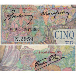 F 47-58 - 09/01/1947 - 5000 francs - Empire Français - Série N.2959 - Etat : TB-