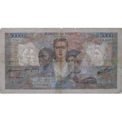 F 47-58 - 09/01/1947 - 5000 francs - Empire Français - Série N.2959 - Etat : TB-
