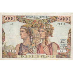 F 48-01 - 10/03/1949 - 5000 francs - Terre et Mer - Série G.1 - Etat : TTB-