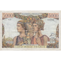 F 48-01 - 10/03/1949 - 5000 francs - Terre et Mer - Série V.7 - Etat : TTB-