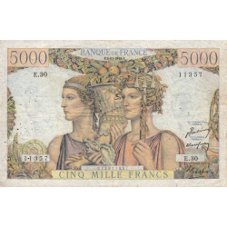 F 48-02 - 03/11/1949 - 5000 francs - Terre et Mer - Série E.30 - Etat : TTB-