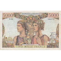 F 48-04 - 05/04/1951 - 5000 francs - Terre et Mer - Série P.50 - Etat : TTB-