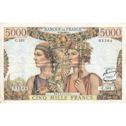 F 48-06 - 07/02/1952 - 5000 francs - Terre et Mer - Série C.101 - Etat : TTB