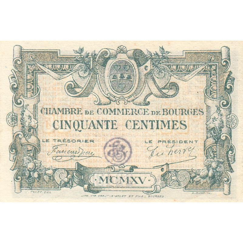 Bourges - Pirot 32-1 - Série A - 50 centimes - 1915 - Etat : SUP