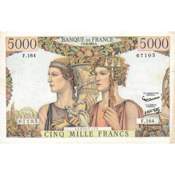 F 48-15 - 06/06/1957 - 5000 francs - Terre et Mer - Série F.164 - Etat : TTB