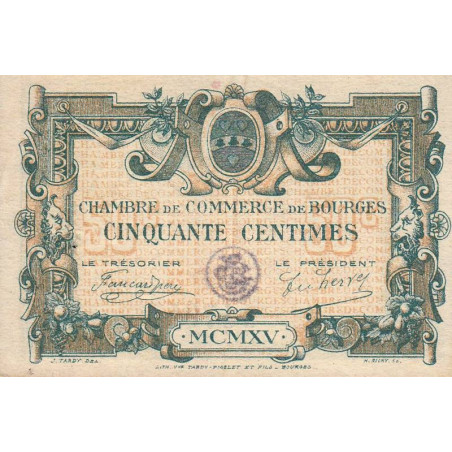 Bourges - Pirot 32-1 - Série C - 50 centimes - 1915 - Etat : SUP