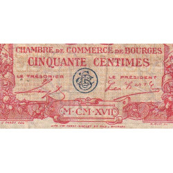 Bourges - Pirot 32-8 - Série D - 50 centimes - 1917 - Etat : B+