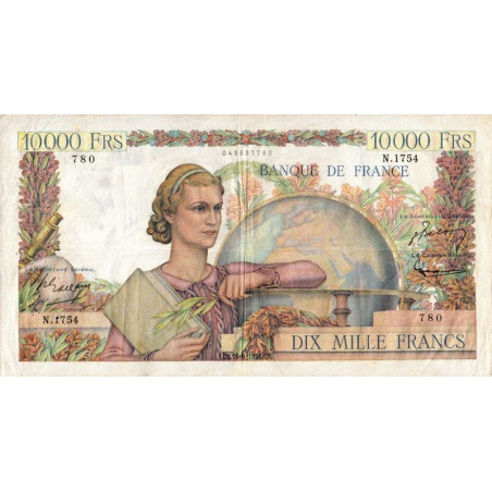 F 50-53 - 16/08/1951 - 10000 francs - Génie Français - Série N.1754 - Etat : TTB