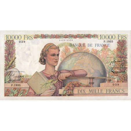 F 50-53 - 16/08/1951 - 10000 francs - Génie Français - Série P.1933 - Etat : TTB