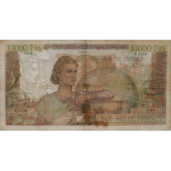 F 50-61 - 06/11/1952 - 10000 francs - Génie Français - Série X.3358 - Etat : TB+