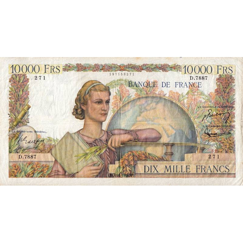 F 50-72 - 04/11/1954 - 10000 francs - Génie Français - Etat : TB+