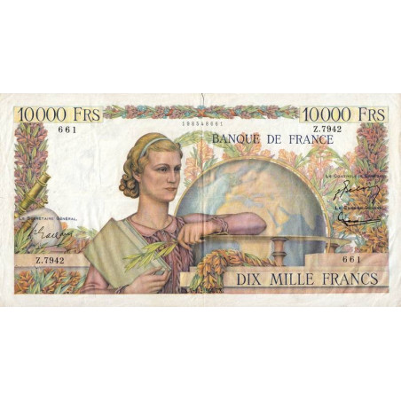 F 50-72 - 04/11/1954 - 10000 francs - Génie Français - Série Z.7942 - Etat : TTB-