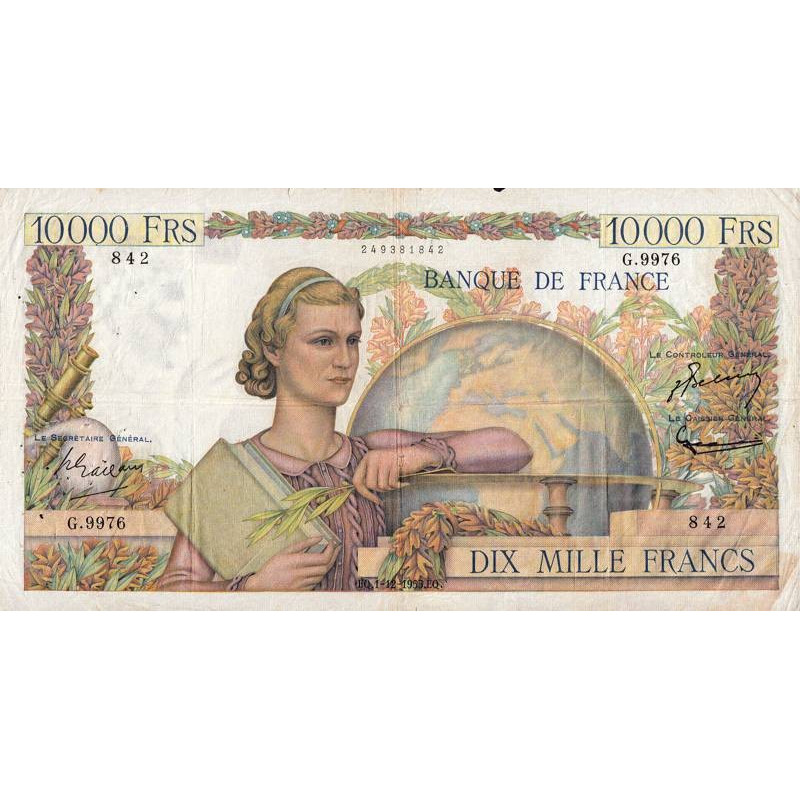 F 50-77 - 01/12/1955 - 10000 francs - Génie Français - Etat : TB+