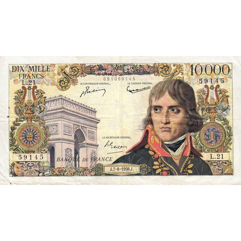 F 51-03 - 07/06/1956 - 10000 francs - Bonaparte - Série L.21 - Etat : TB+