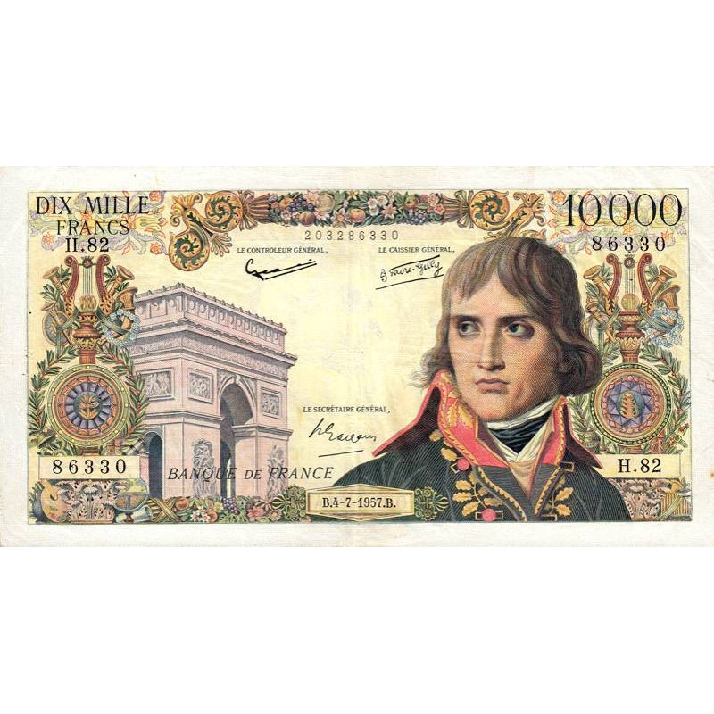 F 51-09 - 04/07/1957 - 10000 francs - Bonaparte - Série H.82 - Etat : TTB