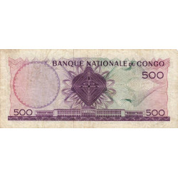 Congo (Kinshasa) - Pick 7a - 500 francs - Série A4 - 01/12/1961 - Etat : TB+