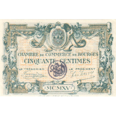 Bourges - Pirot 32-5 - Série A - 50 centimes - 1915 - Etat : SUP+