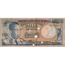 Congo (Kinshasa) - Pick 8b - 1'000 francs - Série BA - 01/08/1964 - Billet annulé - Etat : SPL