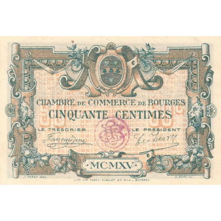 Bourges - Pirot 32-5 - Série C - 50 centimes - 1915 - Etat : SUP+