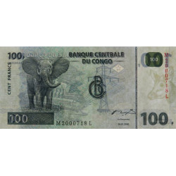 Rép. Démocr. du Congo - Pick 92A - 100 francs - Série M L - 04/01/2000 - Etat : NEUF