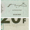 Rép. Démocr. du Congo - Pick 94 - 20 francs - Série JA Q - 30/06/2003 - Etat : NEUF