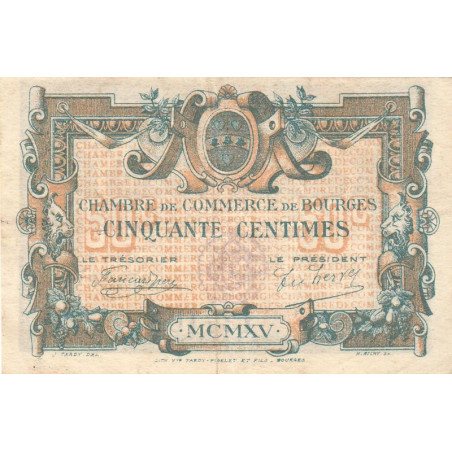 Bourges - Pirot 32-5 - Série C - 50 centimes - 1915 - Etat : TTB