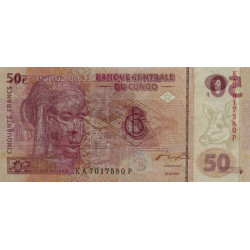 Rép. Démocr. du Congo - Pick 97a_1 - 50 francs - Série KA P - 31/07/2007 - Etat : NEUF
