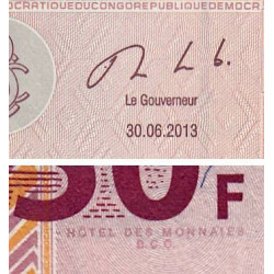 Rép. Démocr. du Congo - Pick 97A_1 - 50 francs - Série KD K - 30/06/2013 - Etat : NEUF
