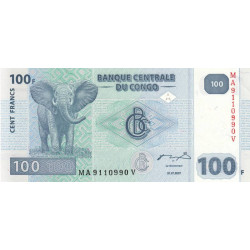 Rép. Démocr. du Congo - Pick 98a - 100 francs - Série MA V- 31/07/2007 - Etat : NEUF