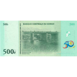 Rép. Démocr. du Congo - Pick 100 - 500 francs - Série U A - 30/06/2010 - Commémoratif - Etat : NEUF