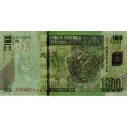 Rép. Démocr. du Congo - Pick 101b - 1'000 francs - Série Q K - 30/06/2013 - Etat : NEUF