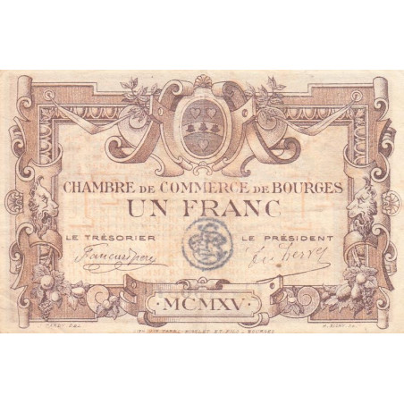 Bourges - Pirot 32-6 - Série C - 1 franc - 1915 - Etat : TTB