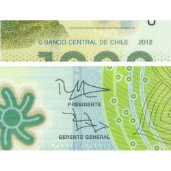 Chili - Pick 161c - 1'000 pesos - Série BA - 2012 - Polymère - Etat : NEUF